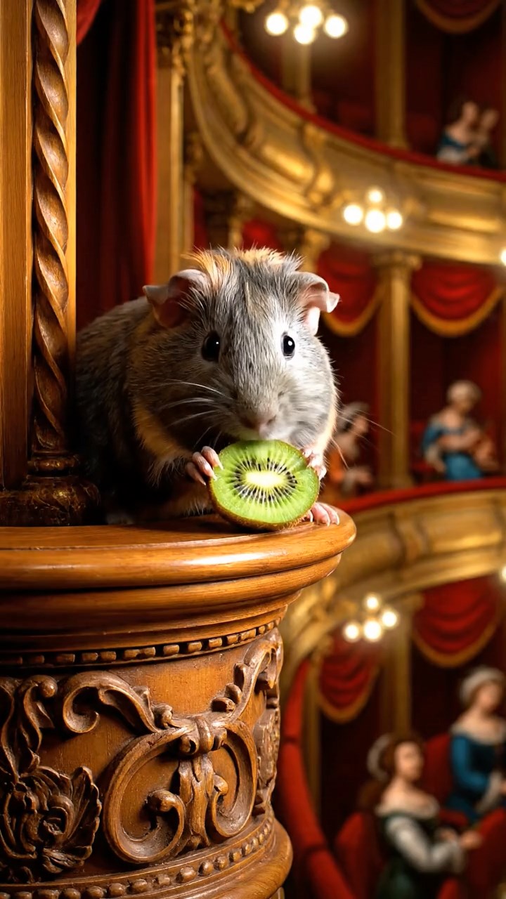 522. Photorealistic scene of 2 smooth-haired Teddy guinea pigs with Orange and Black fur, dressed as engineers in tiny helmets, constructing a miniature bridge in a guinea pig workshop with hay beams and tools, under bright daylight, enhancing the lifelike, industrious atmosphere.