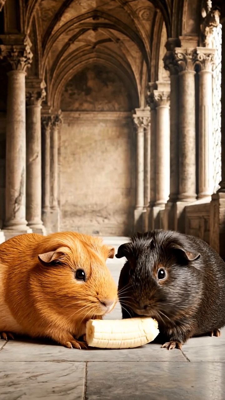 529. Detailed photo of 4 smooth-haired American guinea pigs with White, Orange, Black, and Brown fur, dressed as doctors in tiny white coats, examining patients in a guinea pig hospital with miniature beds and medical charts, under bright lights, creating a vivid, lifelike medical scene.