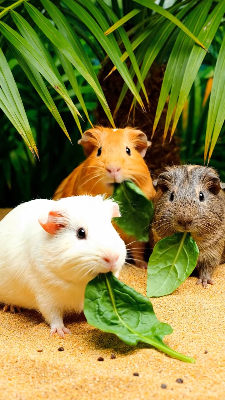 530. Photorealistic scene of 5 smooth-haired Teddy guinea pigs with Cream, Fawn, Sable, Gray, and Cinnamon fur, play-fighting in a grassy clearing with soft moss and scattered twigs, under gentle morning light, capturing a realistic, playful woodland moment.
