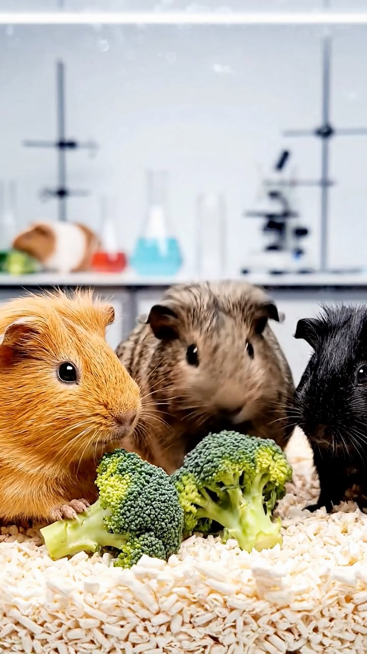 539. Highly detailed view of 4 smooth-haired Himalayan guinea pigs with White, Orange, Black, and Brown fur, dressed as writers in tiny scarves, drafting novels in a guinea pig study with miniature books and hay desks, under warm lamplight, creating a vivid, realistic literary scene.