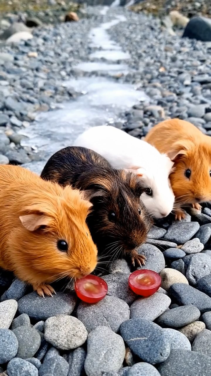 541. Detailed photo of 1 smooth-haired American guinea pig with White fur, munching on fresh apples, in a vibrant lavender garden with rows of purple blooms swaying in the breeze, under soft sunlight, creating a realistic, fragrant pastoral scene.