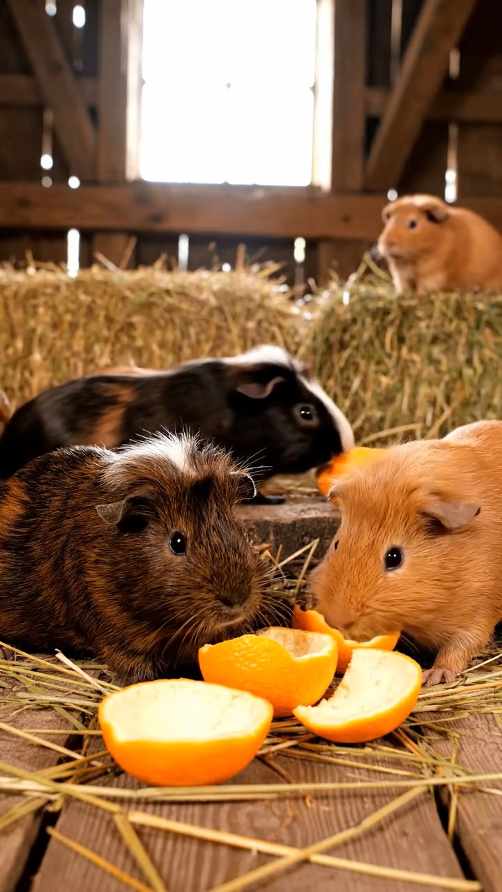 546. Photorealistic scene of 1 smooth-haired Teddy guinea pig with Cream fur, drinking from a clear stream, on a forested slope with pine needles and moss, under dappled sunlight, capturing a serene, lifelike moment of natural hydration.