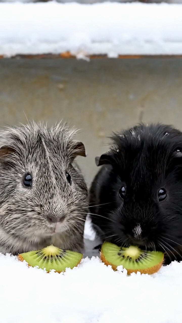 552. Realistic scene of 2 smooth-haired Californian guinea pigs with Orange and Black fur, dressed as tailors in tiny vests, sewing miniature vests in a guinea pig atelier with colorful fabrics and hay mannequins, under warm lamplight, enhancing the lifelike, creative atmosphere.