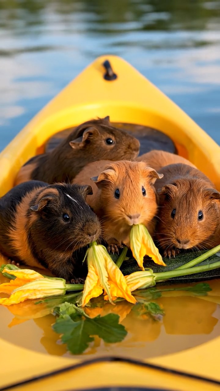 553. Detailed photo of 3 smooth-haired American guinea pigs with Gray, Cream, and Brown fur, burrowing like rabbits in a sandy dune with sparse grass and distant cacti, under a golden sunset, creating a vivid, realistic desert scene.