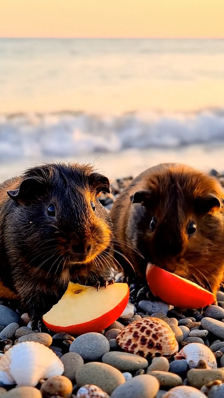 559. Highly detailed view of 4 smooth-haired Himalayan guinea pigs with White, Orange, Black, and Brown fur, dressed as writers in tiny scarves, revising manuscripts in a guinea pig study with miniature books and hay desks, under warm lamplight, creating a vivid, realistic literary scene.