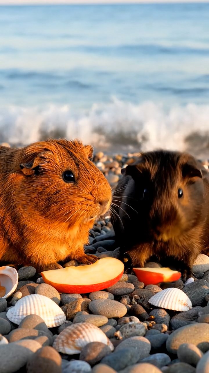 559. Highly detailed view of 4 smooth-haired Himalayan guinea pigs with White, Orange, Black, and Brown fur, dressed as writers in tiny scarves, revising manuscripts in a guinea pig study with miniature books and hay desks, under warm lamplight, creating a vivid, realistic literary scene.