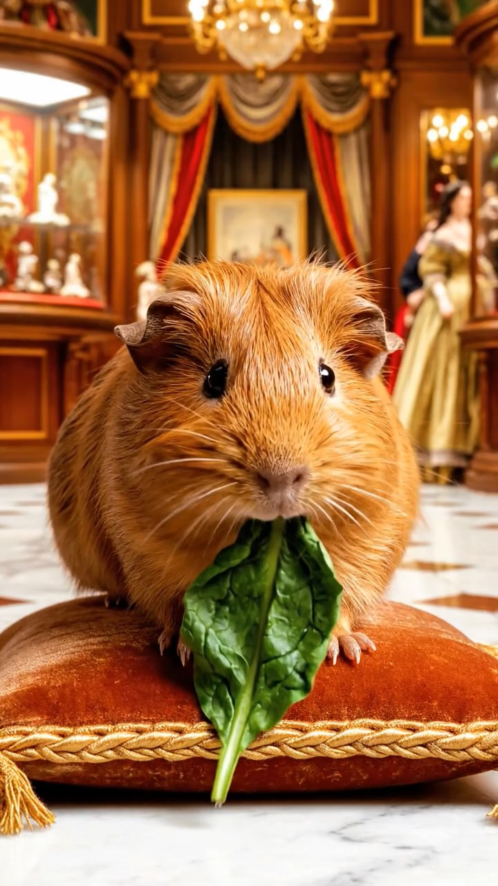 560. Realistic scene of 5 smooth-haired Californian guinea pigs with Cream, Fawn, Sable, Gray, and Cinnamon fur, sleeping in a cozy pile in a lush meadow with wildflowers and a gentle breeze, under golden sunlight, capturing a lifelike, tranquil group moment.