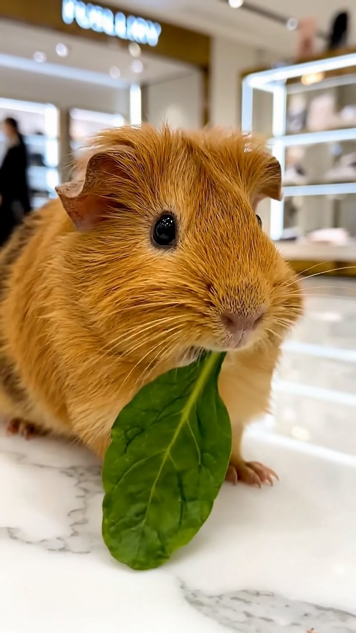 561. Detailed photo of 1 smooth-haired American guinea pig with White fur, munching on fresh apples, in a vibrant lavender garden with rows of purple blooms swaying in the breeze, under soft sunlight, creating a realistic, fragrant pastoral scene.