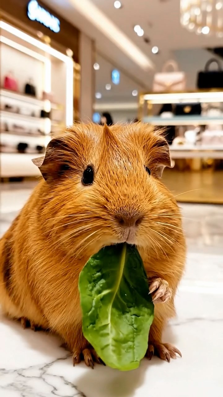 561. Detailed photo of 1 smooth-haired American guinea pig with White fur, munching on fresh apples, in a vibrant lavender garden with rows of purple blooms swaying in the breeze, under soft sunlight, creating a realistic, fragrant pastoral scene.