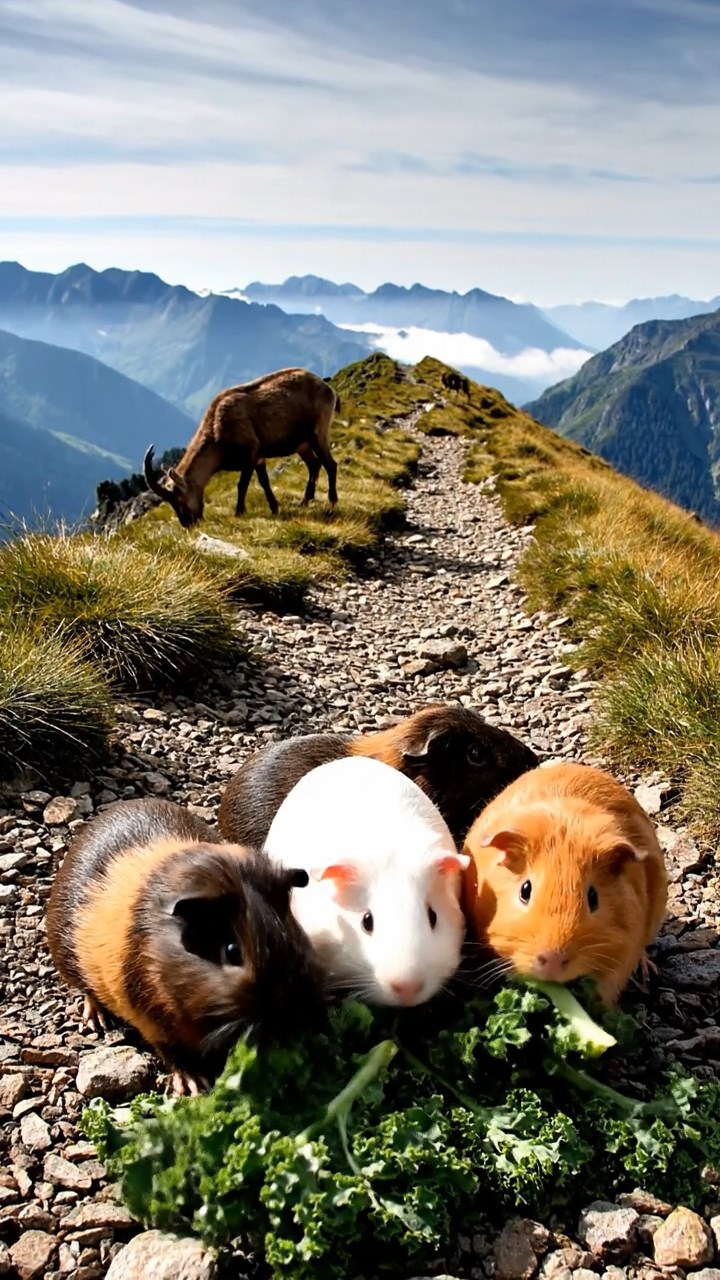 561. Detailed photo of 1 smooth-haired American guinea pig with White fur, munching on fresh apples, in a vibrant lavender garden with rows of purple blooms swaying in the breeze, under soft sunlight, creating a realistic, fragrant pastoral scene.