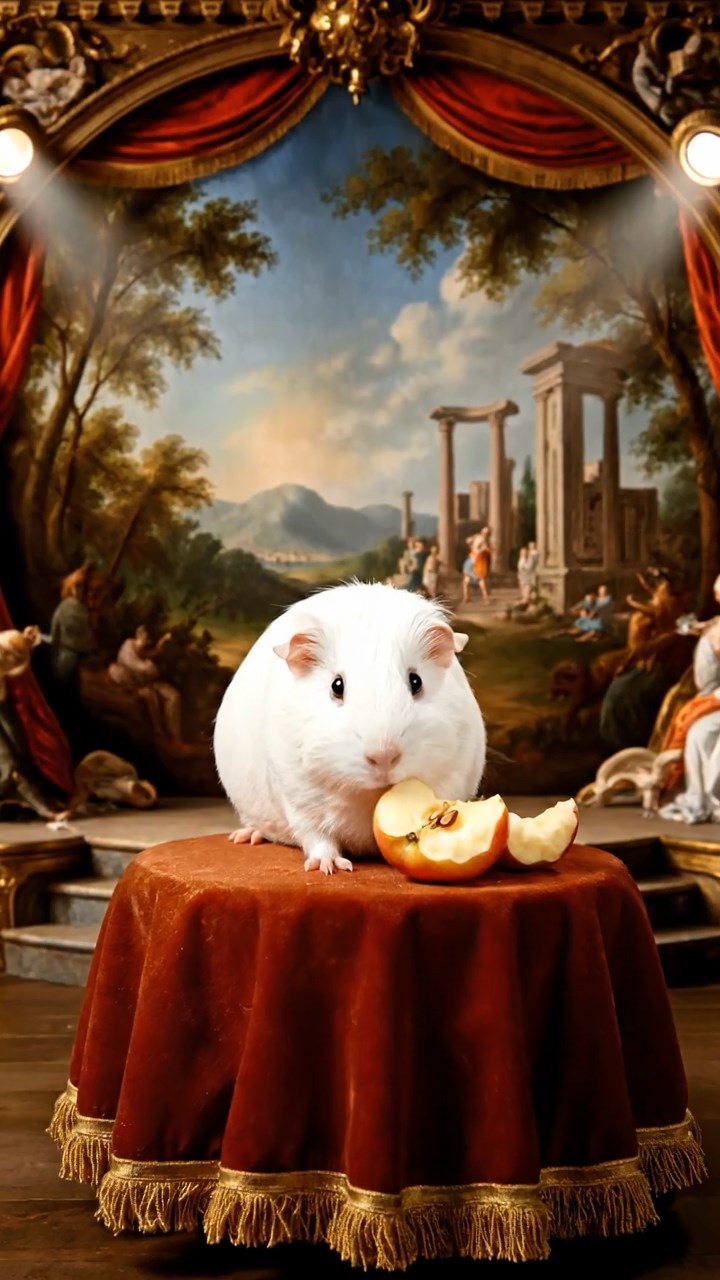 579. Highly detailed view of 4 smooth-haired Himalayan guinea pigs with White, Orange, Black, and Brown fur, dressed as writers in tiny scarves, typing poems in a guinea pig study with miniature books and hay desks, under warm lamplight, creating a vivid, realistic literary scene.