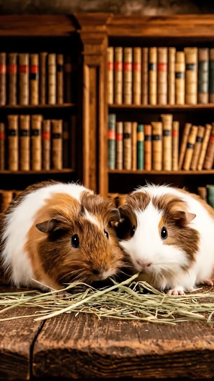 580. Realistic scene of 5 smooth-haired Californian guinea pigs with Cream, Fawn, Sable, Gray, and Cinnamon fur, sleeping in a cozy pile in a lush meadow with wildflowers and a gentle breeze, under golden sunlight, capturing a lifelike, tranquil group moment.