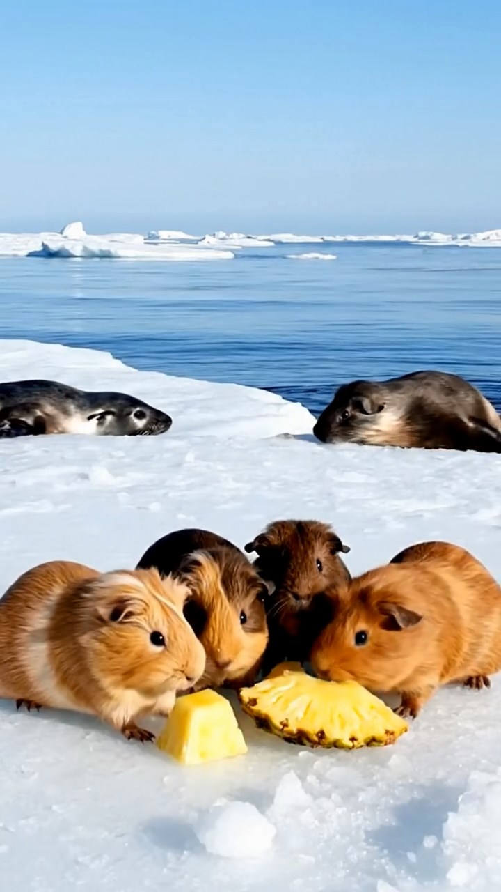 582. Photorealistic scene of 2 smooth-haired Teddy guinea pigs with Orange and Black fur, dressed as engineers in tiny helmets, building a miniature windmill in a guinea pig workshop with hay beams and tools, under bright daylight, enhancing the lifelike, industrious atmosphere.