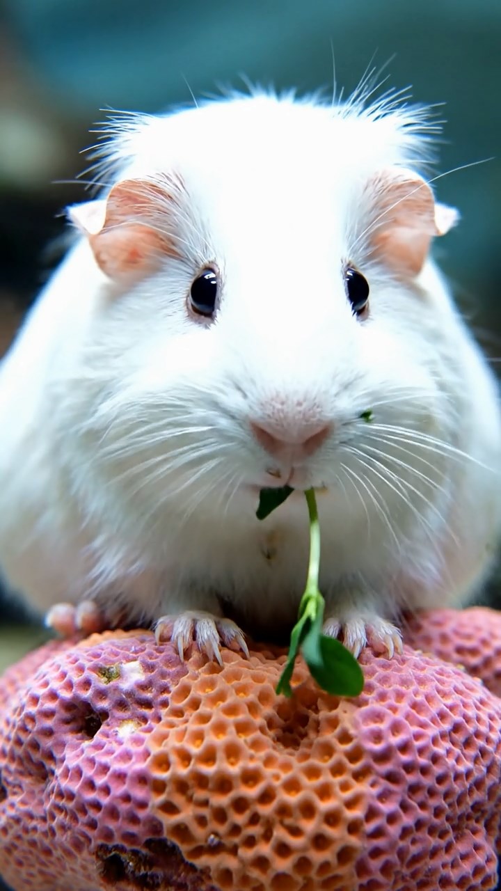 862. Photorealistic scene of 2 smooth-haired Teddy guinea pigs with Orange and Black fur, dressed as engineers in tiny helmets, building a miniature windmill in a guinea pig workshop with hay beams and tools, under bright daylight, enhancing the lifelike, industrious atmosphere.