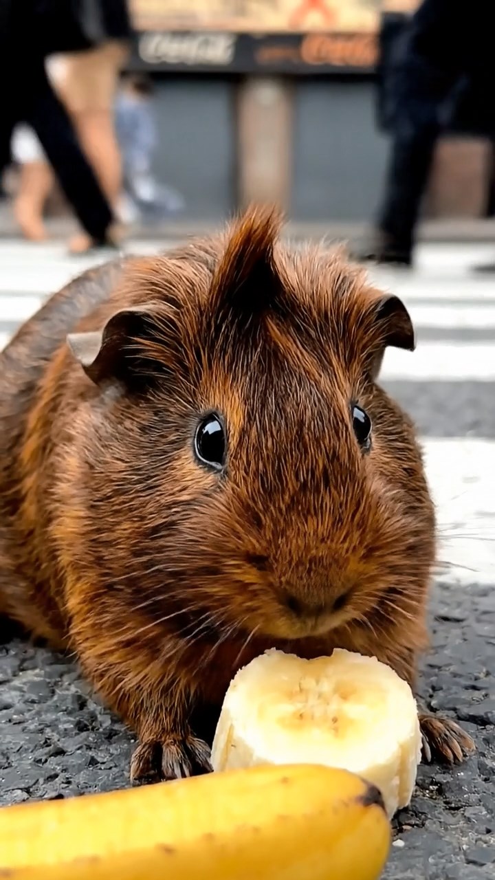 872. Realistic scene of 2 smooth-haired Californian guinea pigs with Orange and Black fur, dressed as tailors in tiny vests, sewing miniature shirts in a guinea pig atelier with colorful fabrics and hay mannequins, under warm lamplight, enhancing the lifelike, creative atmosphere.