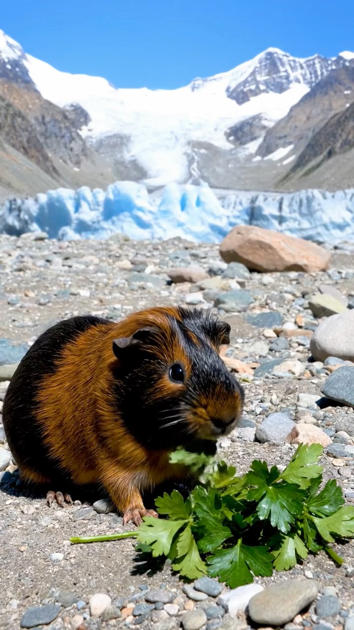 876. Realistic scene of 1 smooth-haired Californian guinea pig with Cream fur, nibbling on strawberries, in a fragrant rose garden with blooming red and white roses, under warm sunlight, capturing a vivid, lifelike romantic moment.