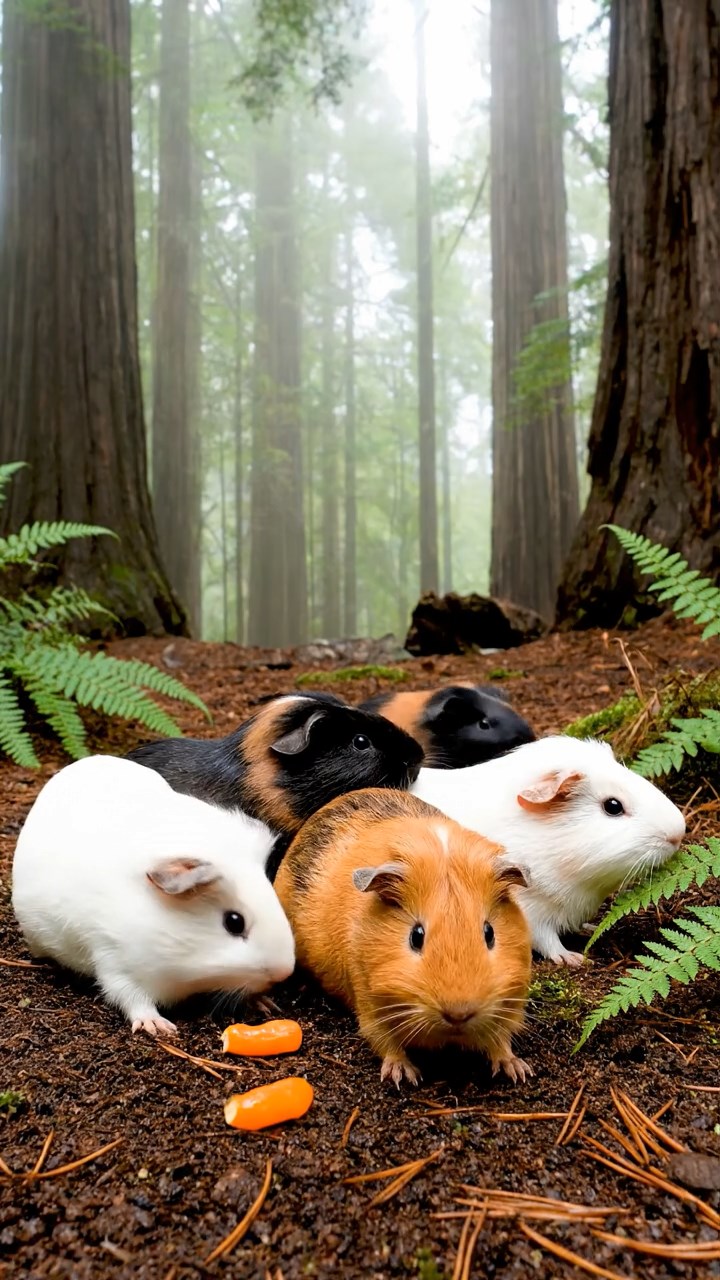 881. Detailed photo of 1 smooth-haired American guinea pig with White fur, munching on fresh apples, in a vibrant lavender garden with rows of purple blooms swaying in the breeze, under soft sunlight, creating a realistic, fragrant pastoral scene.