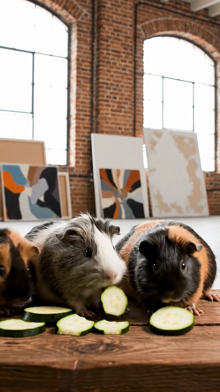 882. Photorealistic scene of 2 smooth-haired Teddy guinea pigs with Orange and Black fur, dressed as engineers in tiny helmets, building a miniature windmill in a guinea pig workshop with hay beams and tools, under bright daylight, enhancing the lifelike, industrious atmosphere.