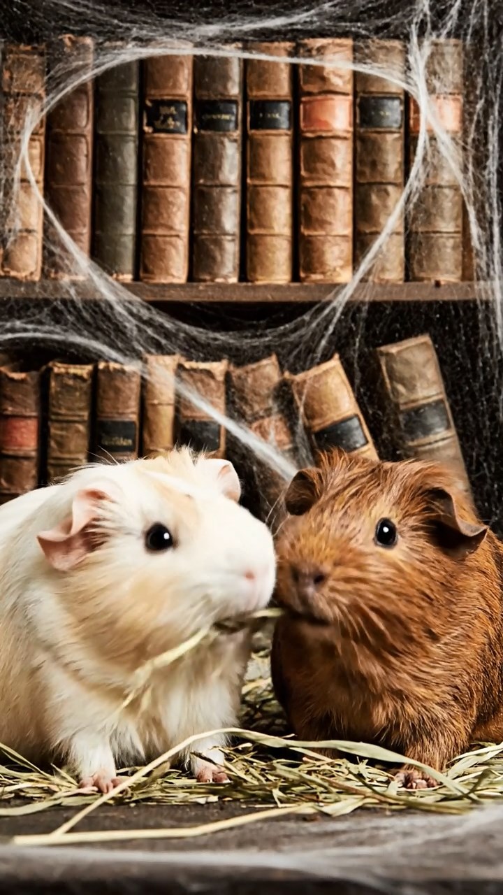 890. Photorealistic scene of 5 smooth-haired Teddy guinea pigs with Cream, Fawn, Sable, Gray, and Cinnamon fur, play-fighting in a grassy clearing with soft moss and scattered twigs, under gentle morning light, capturing a realistic, playful woodland moment.