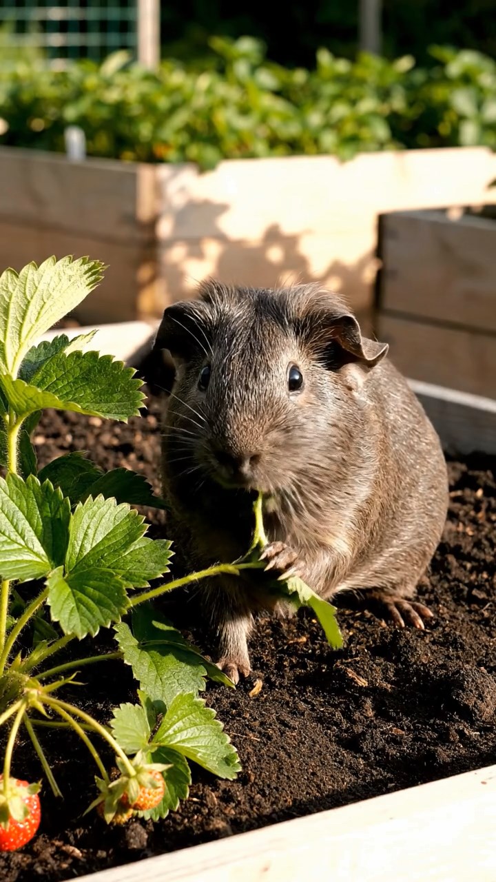 892. Realistic scene of 2 smooth-haired Californian guinea pigs with Orange and Black fur, dressed as tailors in tiny vests, sewing miniature shirts in a guinea pig atelier with colorful fabrics and hay mannequins, under warm lamplight, enhancing the lifelike, creative atmosphere.