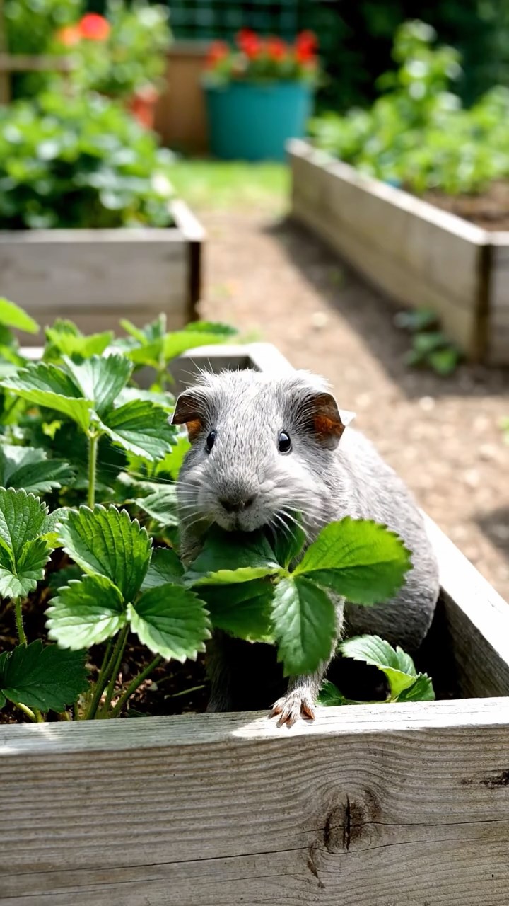 893. Detailed photo of 3 smooth-haired American guinea pigs with Gray, Cream, and Brown fur, burrowing like rabbits in a sandy dune with sparse grass and distant cacti, under a golden sunset, creating a vivid, realistic desert scene.