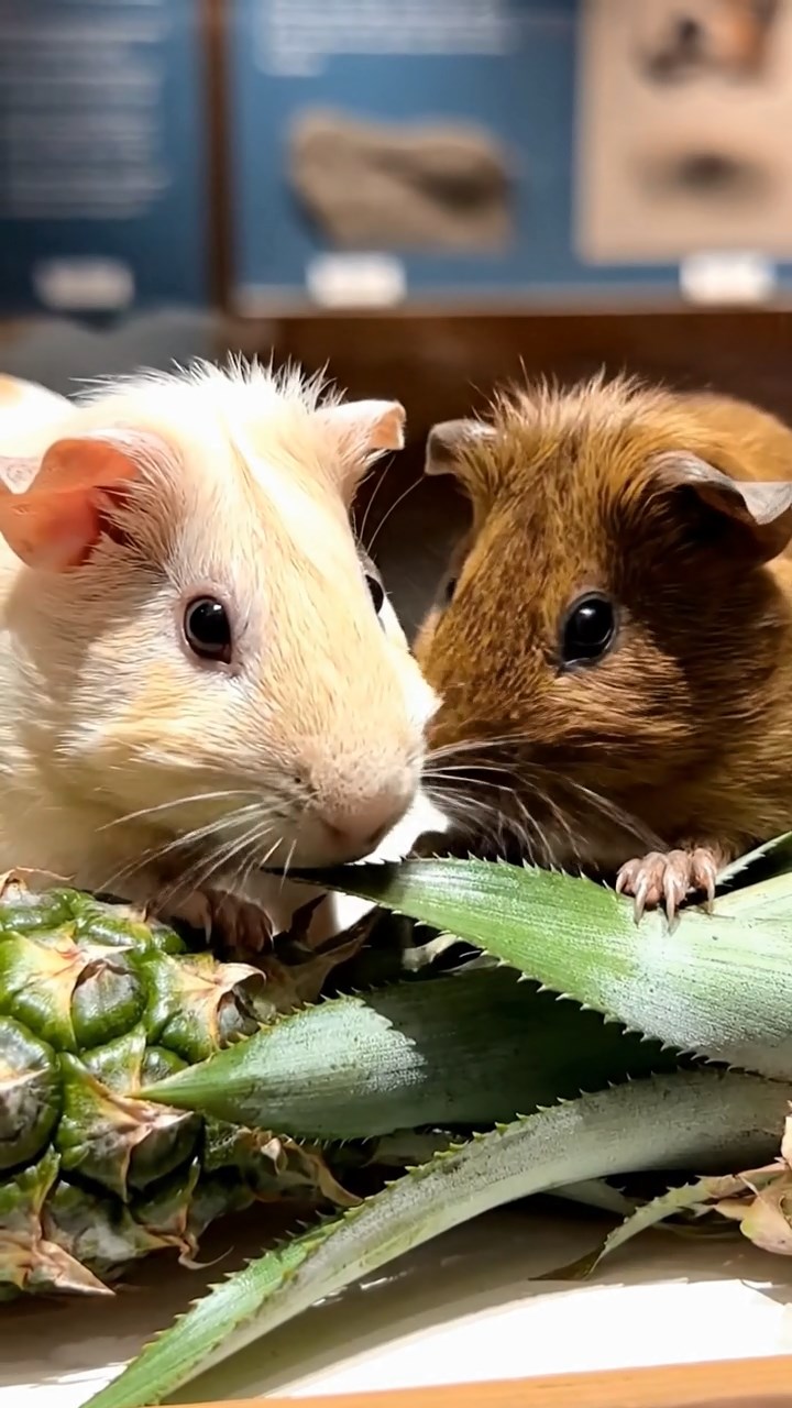 1000. Realistic scene of 5 smooth-haired Californian guinea pigs with Cream, Fawn, Sable, Gray, and Cinnamon fur, sleeping in a cozy pile, in a lush meadow, under golden sunlight, capturing a tranquil moment.