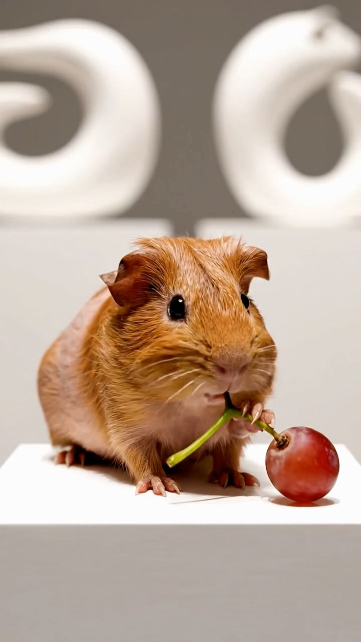 519. Highly detailed view of 4 smooth-haired Himalayan guinea pigs with White, Orange, Black, and Brown fur, dressed as writers in tiny scarves, typing stories in a guinea pig study with miniature books and hay desks, under warm lamplight, creating a vivid, realistic literary scene.