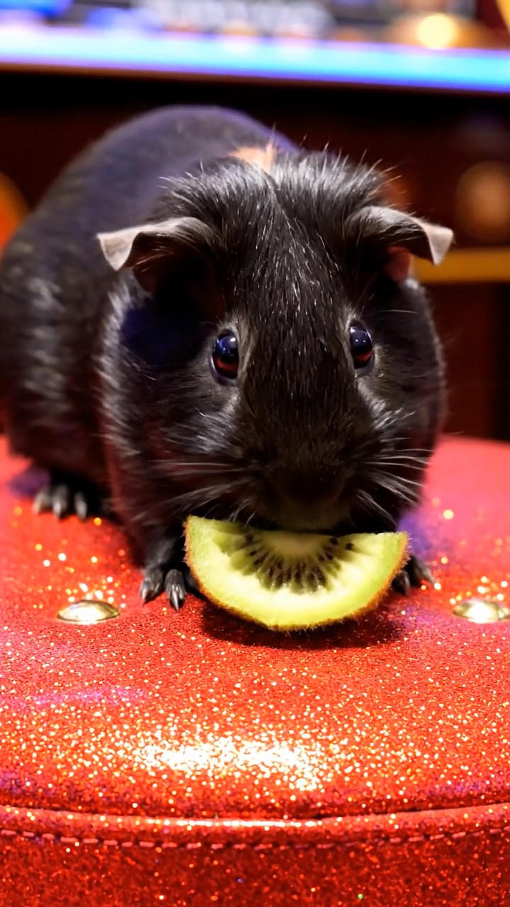 523. Highly detailed view of 3 smooth-haired Himalayan guinea pigs with Gray, Cream, and Brown fur, mating in a secluded grassy clearing surrounded by tall ferns and soft moss, under gentle morning light, creating a realistic, intimate natural scene.