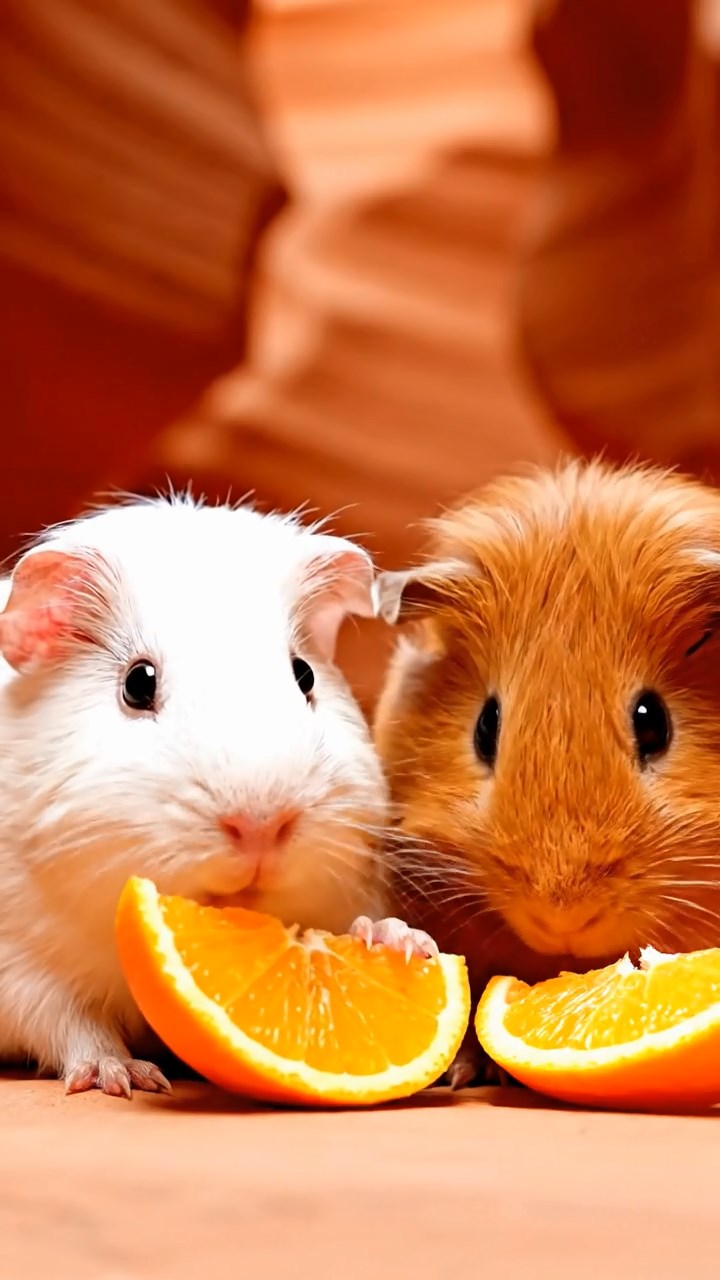 526. Photorealistic scene of 1 smooth-haired Teddy guinea pig with Cream fur, drinking from a clear stream, on a forested slope with pine needles and moss, under dappled sunlight, capturing a serene, lifelike moment of natural hydration.