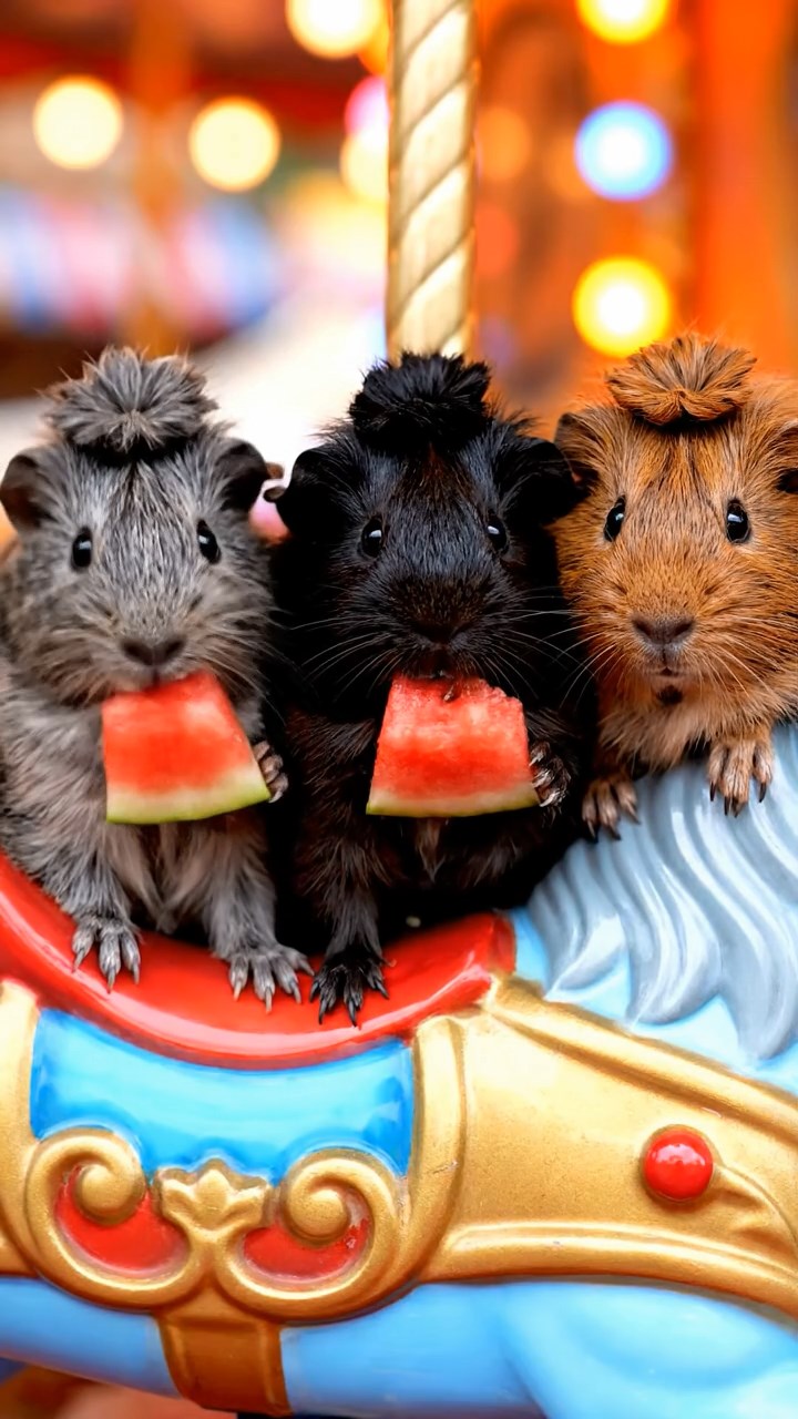 526. Photorealistic scene of 1 smooth-haired Teddy guinea pig with Cream fur, drinking from a clear stream, on a forested slope with pine needles and moss, under dappled sunlight, capturing a serene, lifelike moment of natural hydration.