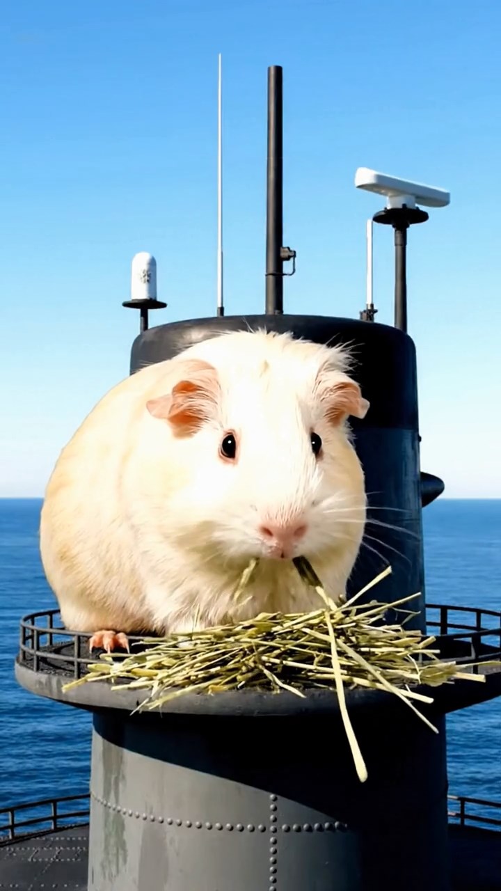 528. Realistic scene of 3 smooth-haired Californian guinea pigs with Chocolate, Cinnamon, and Gray fur, grooming each other in a lush meadow with scattered wildflowers and a babbling brook, under golden sunlight, enhancing the authentic, social atmosphere.