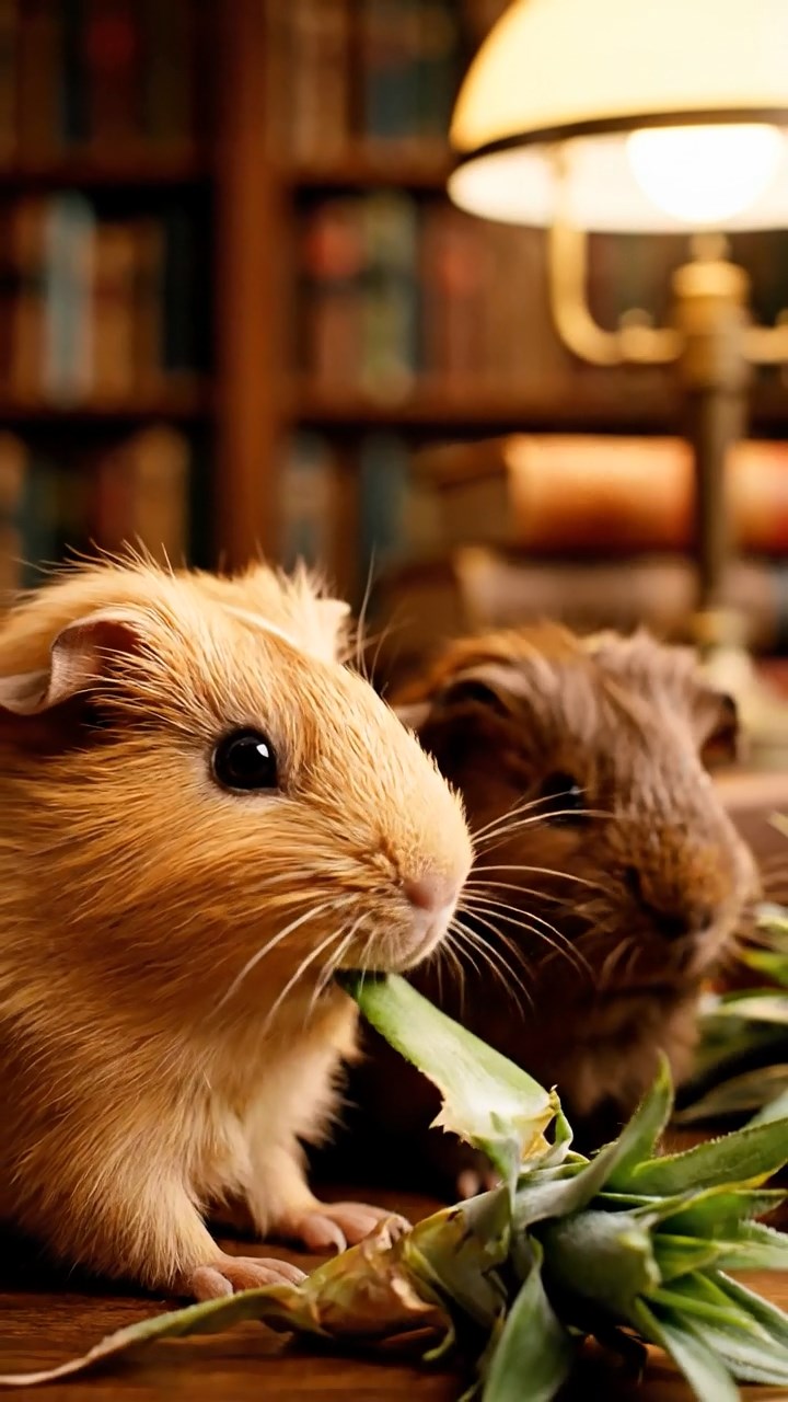 529. Detailed photo of 4 smooth-haired American guinea pigs with White, Orange, Black, and Brown fur, dressed as doctors in tiny white coats, examining patients in a guinea pig hospital with miniature beds and medical charts, under bright lights, creating a vivid, lifelike medical scene.