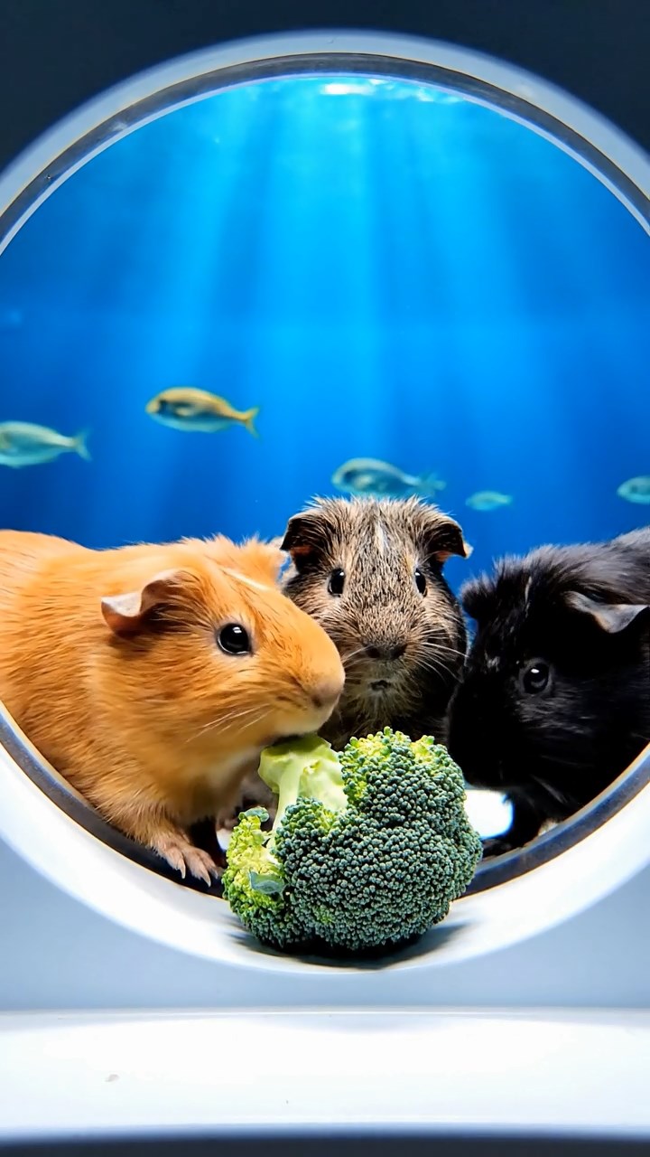 530. Photorealistic scene of 5 smooth-haired Teddy guinea pigs with Cream, Fawn, Sable, Gray, and Cinnamon fur, play-fighting in a grassy clearing with soft moss and scattered twigs, under gentle morning light, capturing a realistic, playful woodland moment.