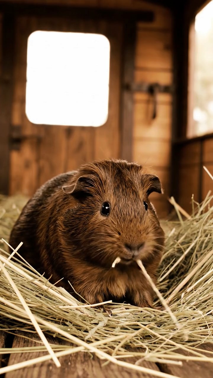 533. Detailed photo of 3 smooth-haired American guinea pigs with Gray, Cream, and Brown fur, burrowing like rabbits in a sandy dune with sparse grass and distant cacti, under a golden sunset, creating a vivid, realistic desert scene.