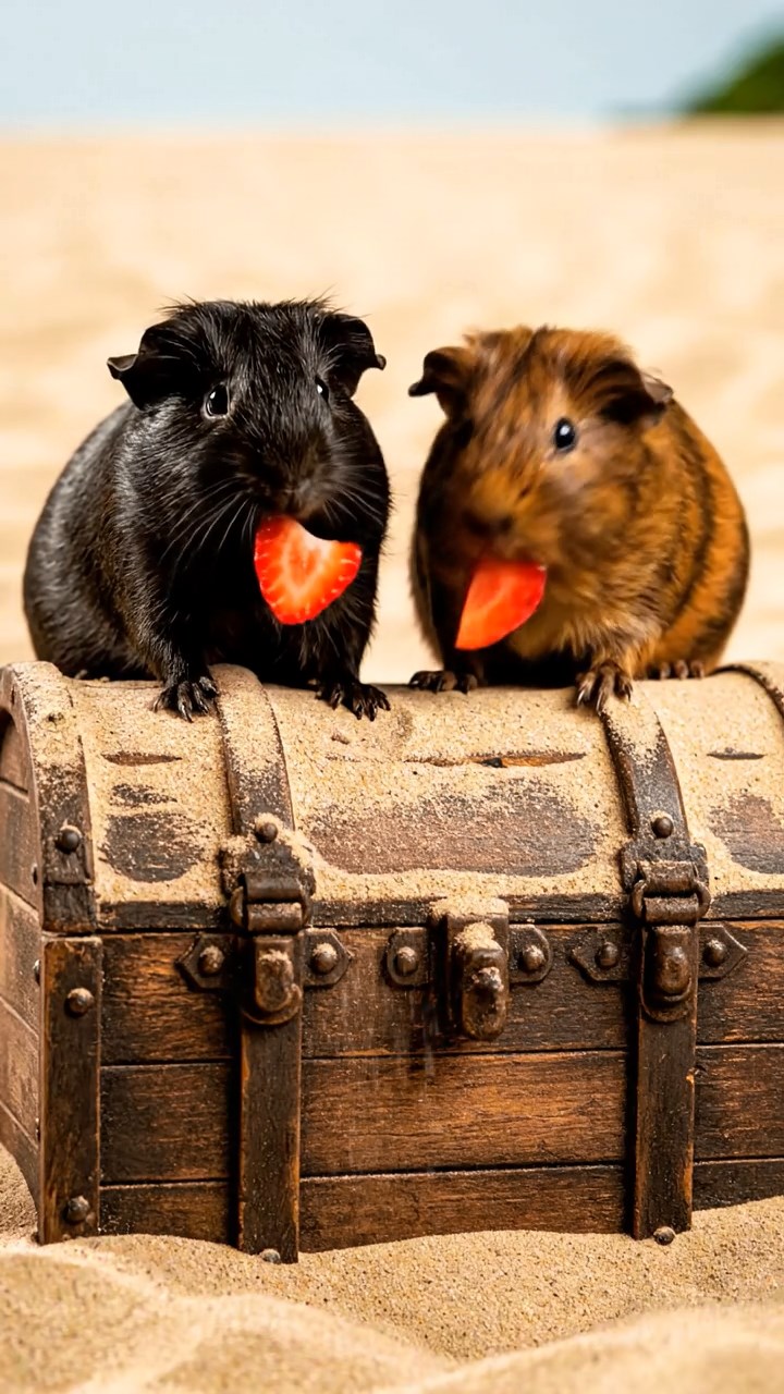 540. Realistic scene of 5 smooth-haired Californian guinea pigs with Cream, Fawn, Sable, Gray, and Cinnamon fur, sleeping in a cozy pile in a lush meadow with wildflowers and a gentle breeze, under golden sunlight, capturing a lifelike, tranquil group moment.