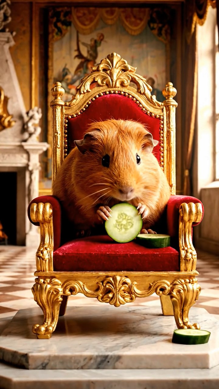 542. Photorealistic scene of 2 smooth-haired Teddy guinea pigs with Orange and Black fur, dressed as engineers in tiny helmets, building a miniature tower in a guinea pig workshop with hay beams and tools, under bright daylight, enhancing the lifelike, industrious atmosphere.