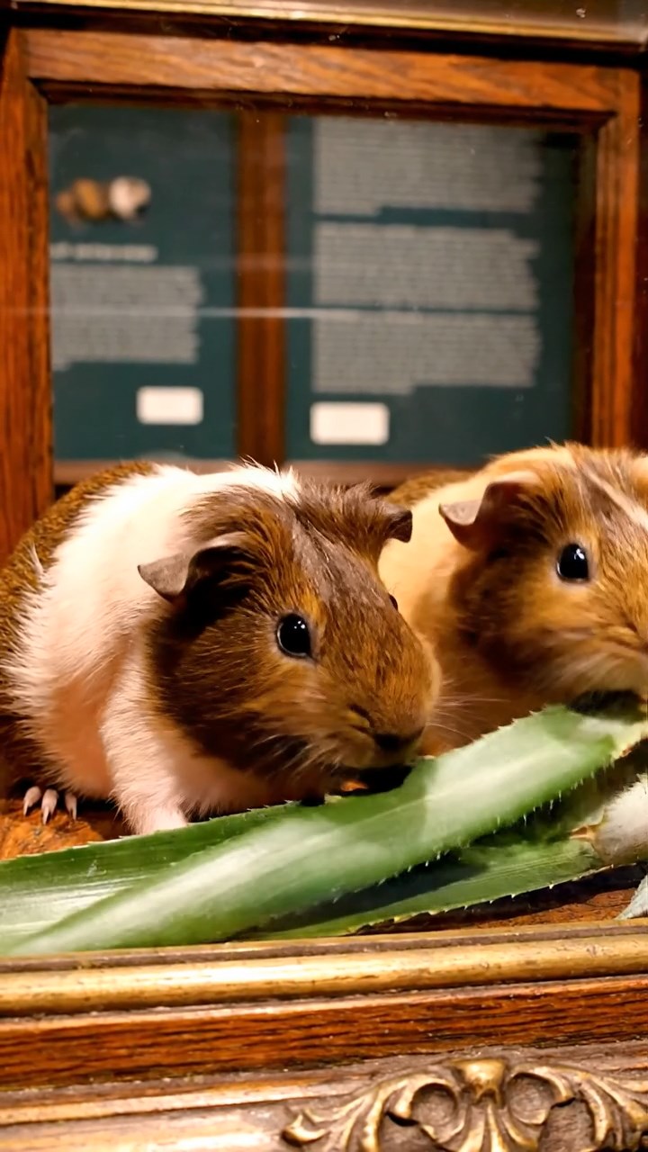 549. Detailed photo of 4 smooth-haired American guinea pigs with White, Orange, Black, and Brown fur, dressed as doctors in tiny white coats, treating injuries in a guinea pig hospital with miniature beds and medical charts, under bright lights, creating a vivid, lifelike medical scene.