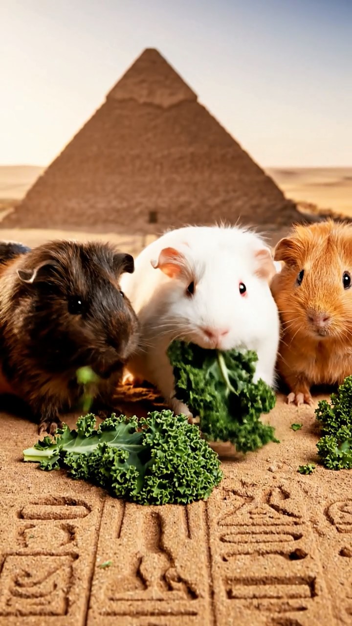 554. Photorealistic scene of 4 smooth-haired Teddy guinea pigs with Fawn, Chocolate, Cinnamon, and Sable fur, dressed as librarians in tiny glasses, shelving miniature books in a guinea pig library with hay shelves and soft lamplight, capturing a realistic, cozy moment.