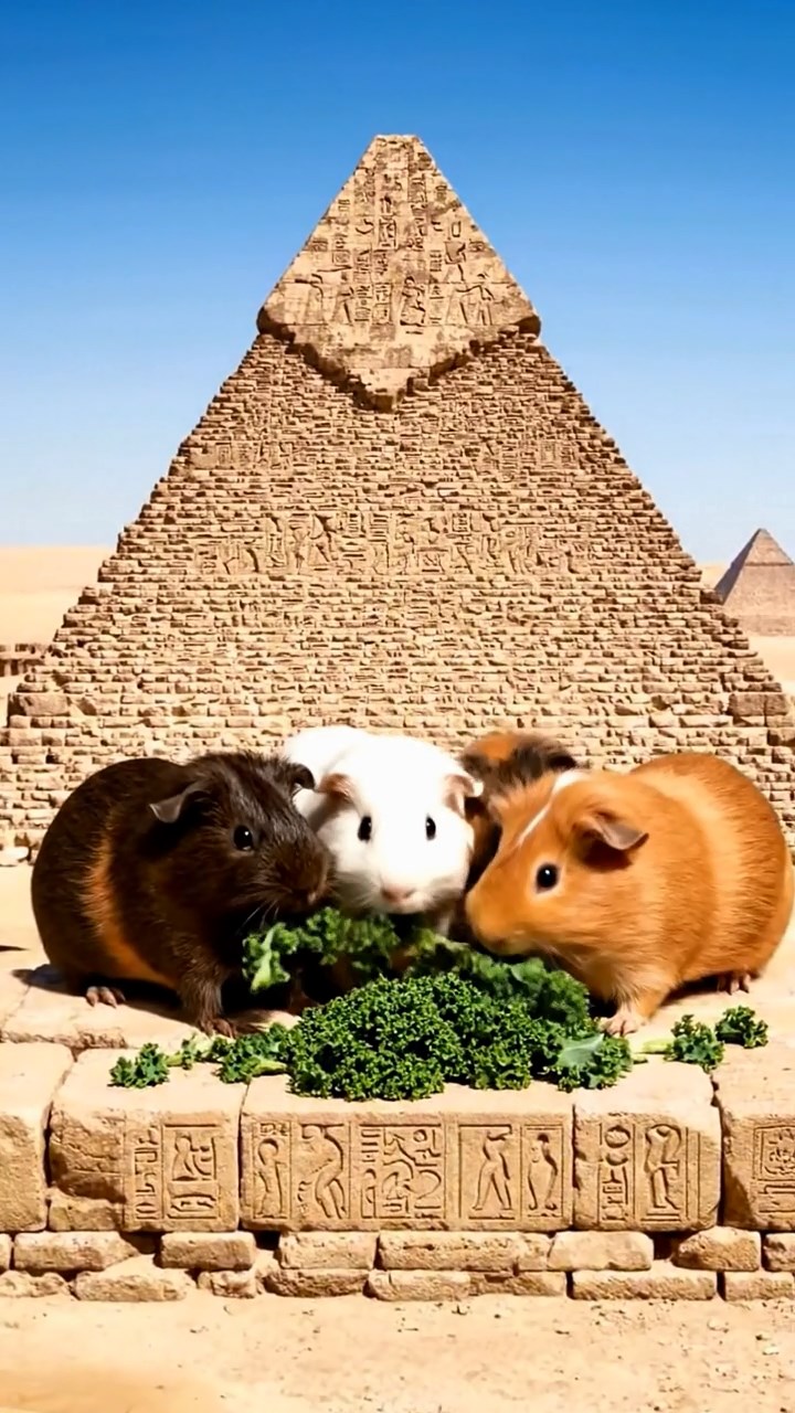 554. Photorealistic scene of 4 smooth-haired Teddy guinea pigs with Fawn, Chocolate, Cinnamon, and Sable fur, dressed as librarians in tiny glasses, shelving miniature books in a guinea pig library with hay shelves and soft lamplight, capturing a realistic, cozy moment.