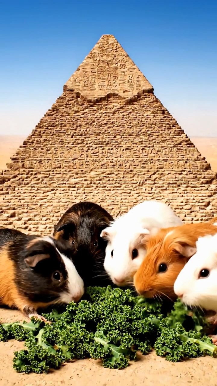 554. Photorealistic scene of 4 smooth-haired Teddy guinea pigs with Fawn, Chocolate, Cinnamon, and Sable fur, dressed as librarians in tiny glasses, shelving miniature books in a guinea pig library with hay shelves and soft lamplight, capturing a realistic, cozy moment.