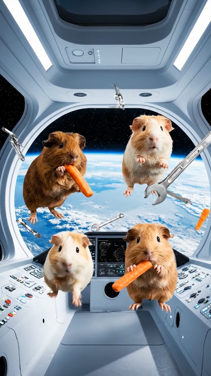 556. Realistic scene of 1 smooth-haired Californian guinea pig with Cream fur, nibbling on strawberries, in a fragrant rose garden with blooming red and white roses, under warm sunlight, capturing a vivid, lifelike romantic moment.