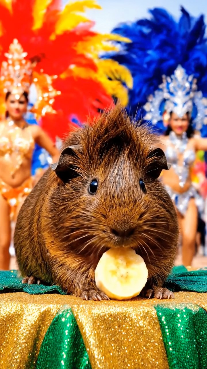 557. Detailed photo of 2 smooth-haired American guinea pigs with Fawn and Sable fur, dressed as bakers in tiny aprons, baking cookies in a guinea pig bakery with hay ovens and wooden counters, under soft lamplight, creating a realistic, cozy culinary scene.