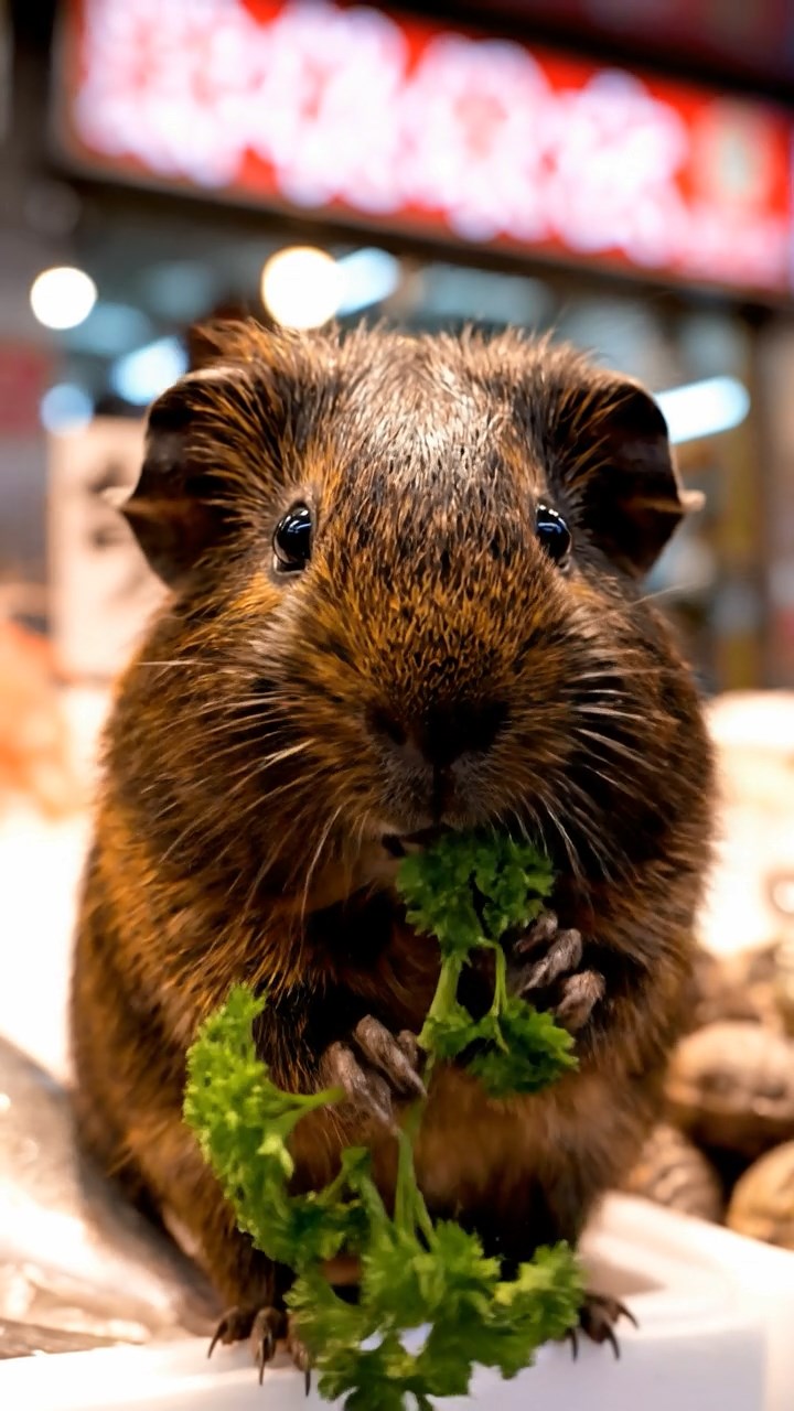 562. Photorealistic scene of 2 smooth-haired Teddy guinea pigs with Orange and Black fur, dressed as engineers in tiny helmets, constructing a miniature dam in a guinea pig workshop with hay beams and tools, under bright daylight, enhancing the lifelike, industrious atmosphere.