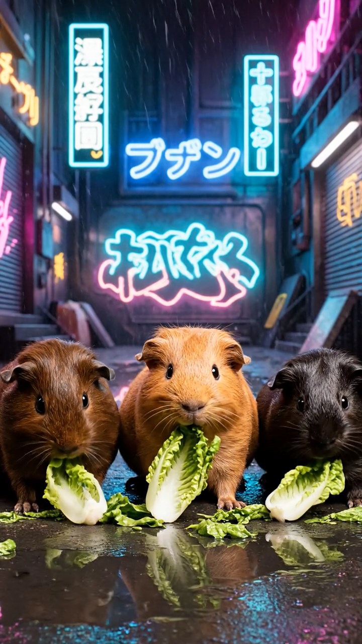 570. Photorealistic scene of 5 smooth-haired Teddy guinea pigs with Cream, Fawn, Sable, Gray, and Cinnamon fur, play-fighting in a grassy clearing with soft moss and scattered twigs, under gentle morning light, capturing a realistic, playful woodland moment.