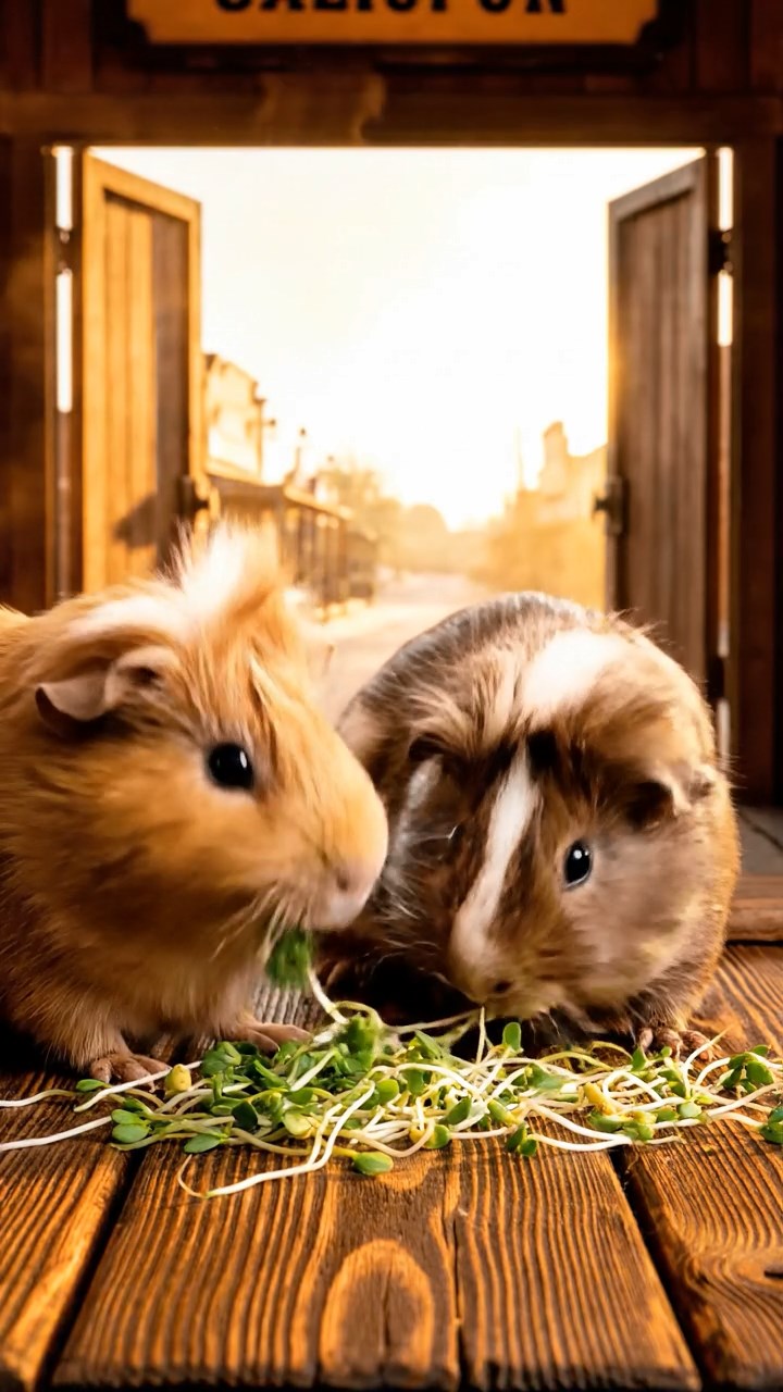578. Photorealistic scene of 3 smooth-haired Teddy guinea pigs with Chocolate, Cinnamon, and Gray fur, climbing small rocks in a forested glade with soft moss and scattered leaves, under dappled sunlight, enhancing the authentic, adventurous atmosphere.