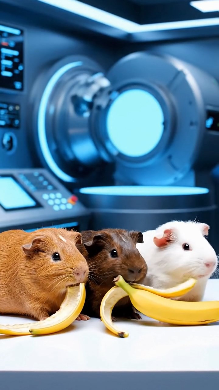 579. Highly detailed view of 4 smooth-haired Himalayan guinea pigs with White, Orange, Black, and Brown fur, dressed as writers in tiny scarves, typing poems in a guinea pig study with miniature books and hay desks, under warm lamplight, creating a vivid, realistic literary scene.