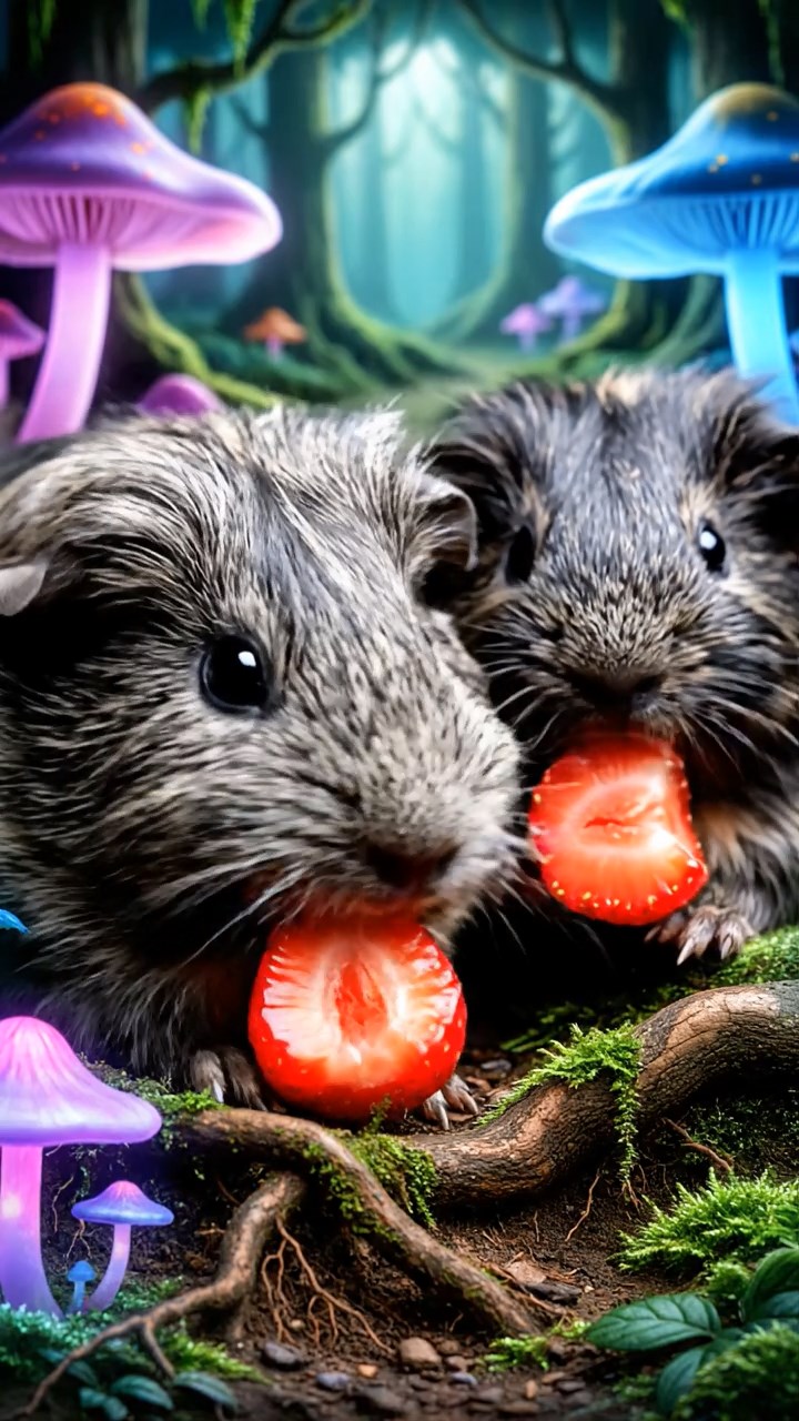 860. Realistic scene of 5 smooth-haired Californian guinea pigs with Cream, Fawn, Sable, Gray, and Cinnamon fur, sleeping in a cozy pile in a lush meadow with wildflowers and a gentle breeze, under golden sunlight, capturing a lifelike, tranquil group moment.