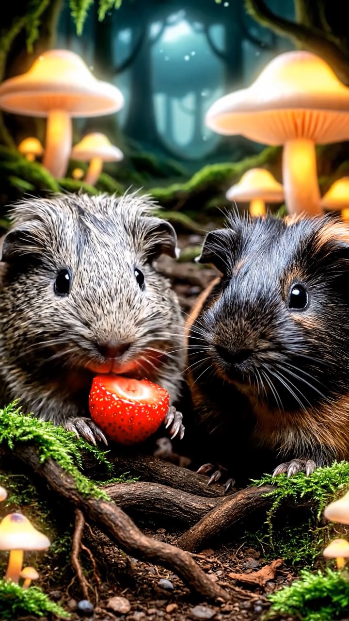 860. Realistic scene of 5 smooth-haired Californian guinea pigs with Cream, Fawn, Sable, Gray, and Cinnamon fur, sleeping in a cozy pile in a lush meadow with wildflowers and a gentle breeze, under golden sunlight, capturing a lifelike, tranquil group moment.