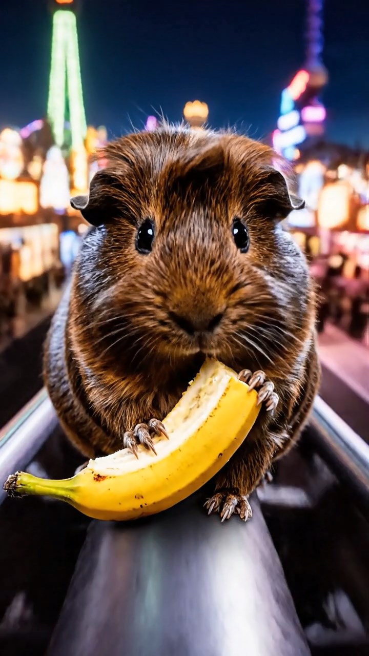 862. Photorealistic scene of 2 smooth-haired Teddy guinea pigs with Orange and Black fur, dressed as engineers in tiny helmets, building a miniature windmill in a guinea pig workshop with hay beams and tools, under bright daylight, enhancing the lifelike, industrious atmosphere.