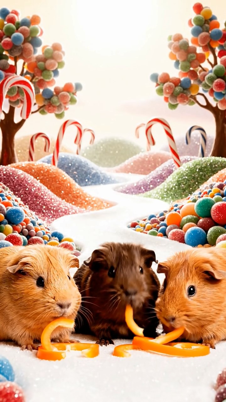 866. Photorealistic scene of 1 smooth-haired Teddy guinea pig with Cream fur, drinking from a clear stream, on a forested slope with pine needles and moss, under dappled sunlight, capturing a serene, lifelike moment of natural hydration.